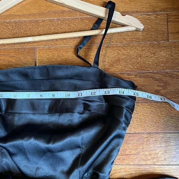 ketty | Black Silky A-Line Fit & Flare Spaghetti Strap Dress Sz 2 90s Y2K Party - Picture 9 of 10